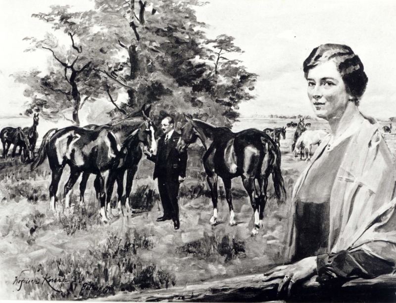 Wojciech Kossak (1857-1942), A Portrait of Halina and Michał Mycielski Among a Herd of Horses in Gałowo, 1926, oil on canvas, courtesy of the National Museum in Warsaw, photo: kolekcje.mkidn.gov.pl